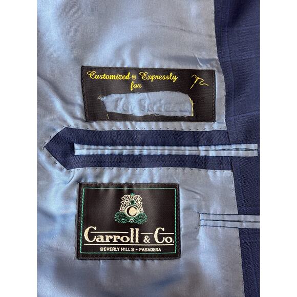 Hickey Freeman Blazer 48 R Mens Blue Plaid Wool Full Canvas Sport Coat Jacket - Picture 10 of 11